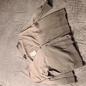 NWT Gap Grey Ombre Sweater Cotton V-neck Cardigan 3/4 sleeve sz Medium